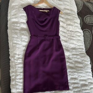 Banana Republic Purple Sheath Dress Cowl Neck Sleeveless